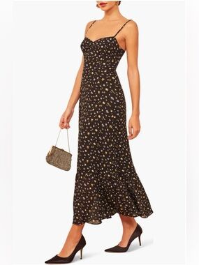 Reformation Emersyn Floral Ruffle Hem Maxi Dress